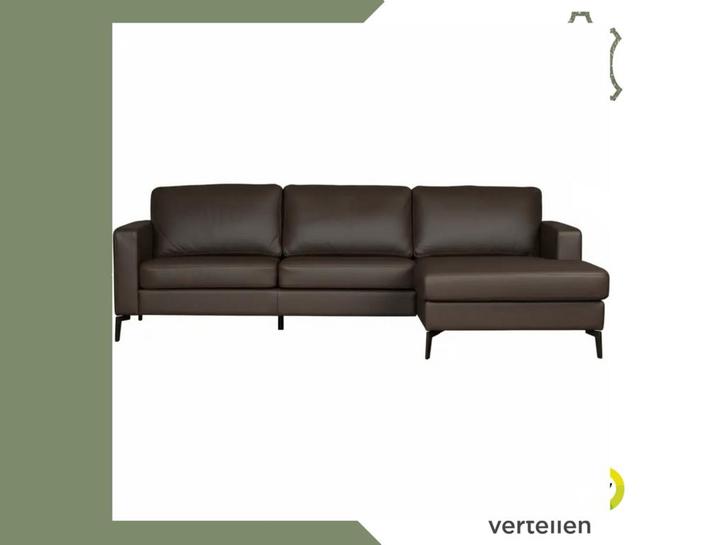 Leren hoekbank Match - 2.5-zits arm links + Longchair arm, Huis en Inrichting, Banken | Bankstellen, 250 tot 300 cm, 75 tot 100 cm