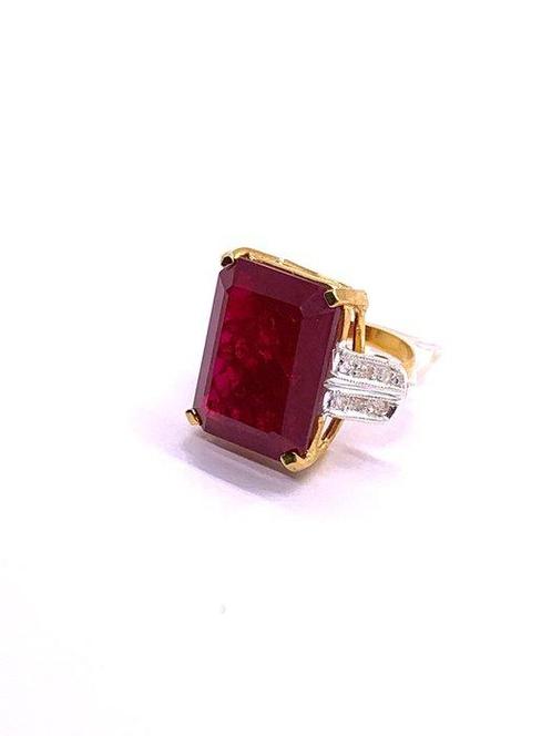 Zonder Minimumprijs - Statement ring - 9 kt. Geel goud,, Sieraden, Tassen en Uiterlijk, Antieke sieraden