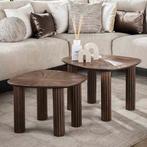 *WOONWINKEL* Salontafel Set Bruin Teakhout 2-delig, Huis en Inrichting, Tafels | Salontafels, Verzenden, Nieuw