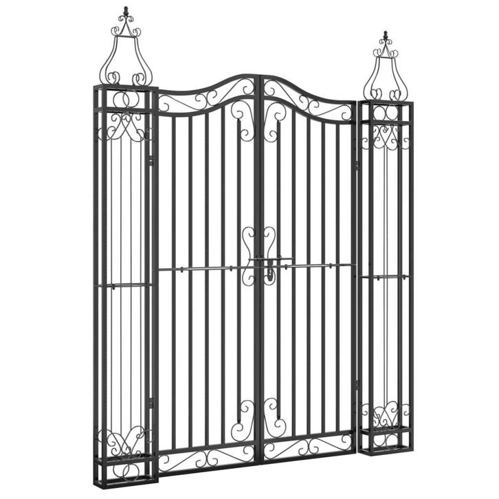Poort Zwart Smeedijzer - Stevig & Elegant - Retourdeal, Tuin en Terras, Tuinhekken en Hekwerk, Met poort, Nieuw, IJzer, Tuinhek