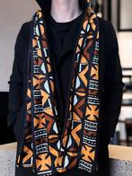 Warme Afrikaanse print sjaal Unisex - Smal model - Bruin Cro, Kleding | Dames, Ophalen of Verzenden, Nieuw