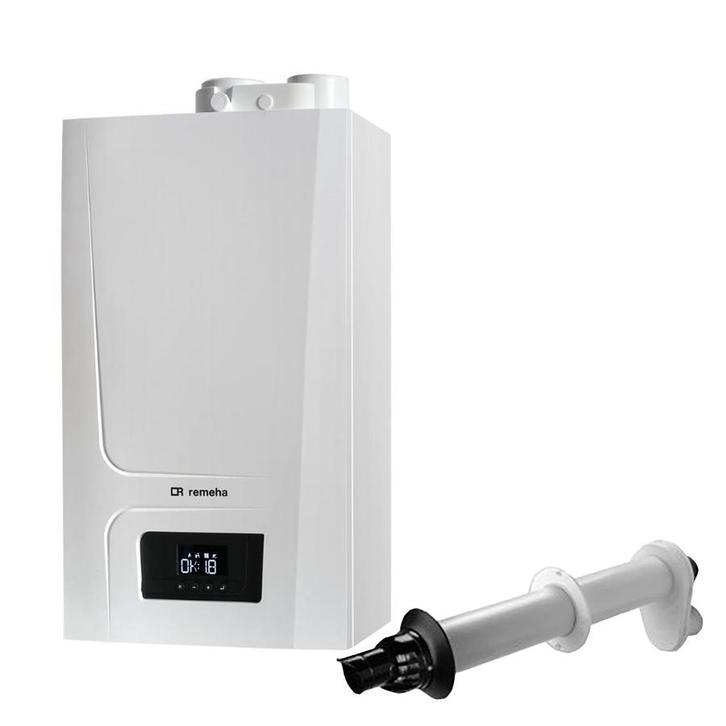 Combi-deal Remeha Tzerra ACE Matic 28C CW4 + Muurdoorvoer, Doe-het-zelf en Verbouw, Verwarming en Radiatoren