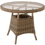 Aluminium tuintafel met glasplaat 91x73,5cm - natuur, Verzenden, Nieuw