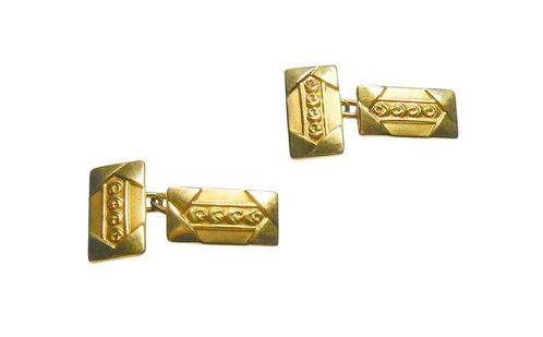 Zonder Minimumprijs - Manchetknopen Geel goud gevuld -, Sieraden, Tassen en Uiterlijk, Antieke sieraden