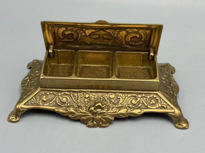 schitterend decoratieve antiek messing kist - Kist - Messing, Antiek en Kunst, Curiosa en Brocante