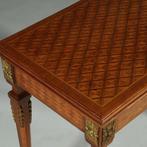 Franse marqueterie wandtafel te vergroten tot speeltafel ca, Ophalen of Verzenden