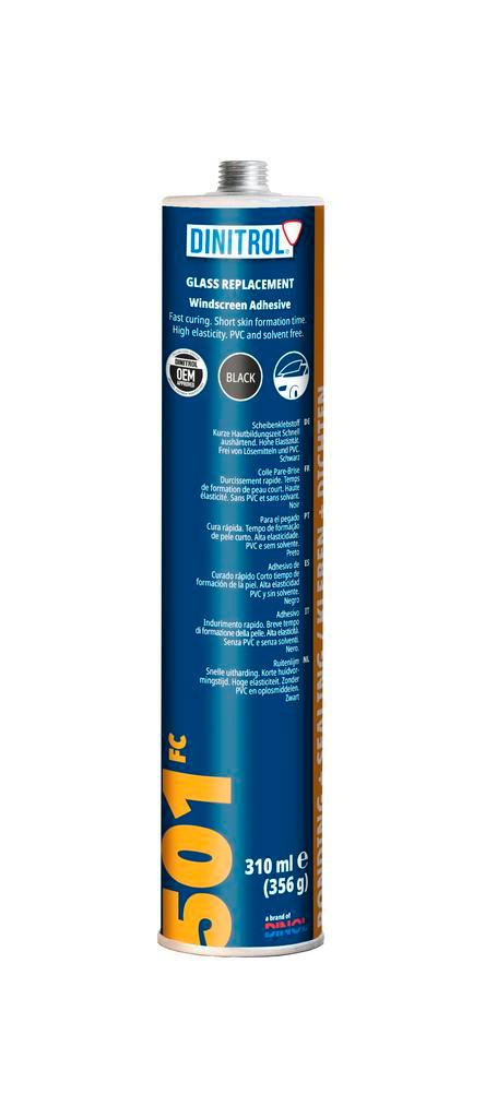 Dinitrol 501 fc 1k ruitenlijm snel 310 ml, zwart, patroon, Doe-het-zelf en Verbouw, Isolatie en Afdichting, Nieuw, Verzenden