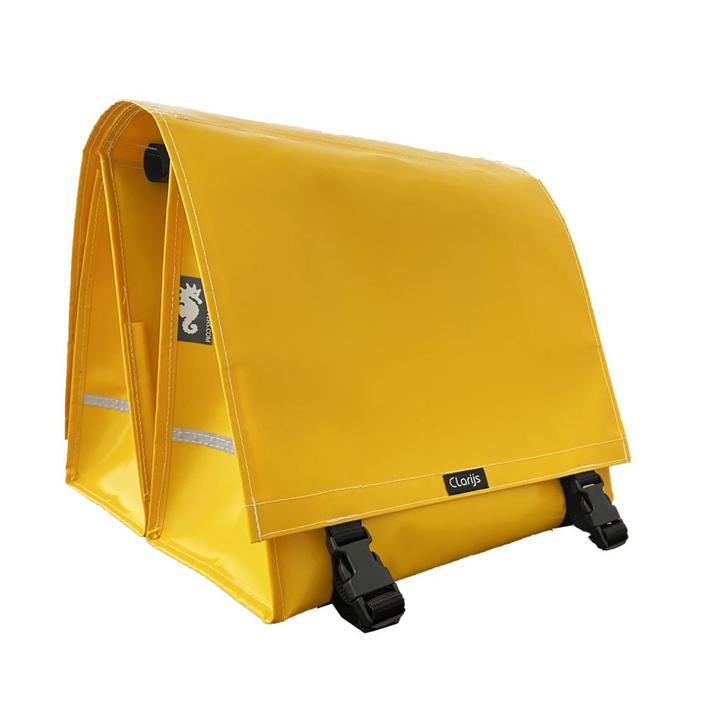 Clarijs Dubbele Fietstas XL PVC  46L Geel, Fietsen en Brommers, Fietsaccessoires | Fietstassen, Nieuw, Verzenden