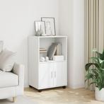 vidaXL Rolkast 55x40x91 cm bewerkt hout wit, Huis en Inrichting, Kasten | Buffetkasten, Verzenden, Nieuw, 50 tot 100 cm, Minder dan 100 cm
