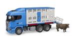 Bruder Vrachtwagen Scania R Series Diertransport Met 1 Rund