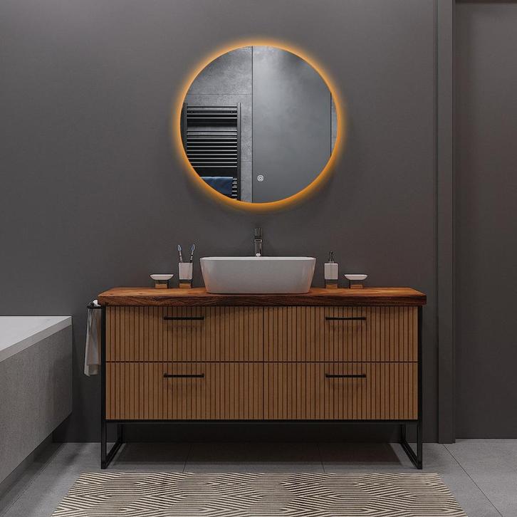 Badkamerspiegel met LED Verlichting en Verwarming 60cm -, Huis en Inrichting, Woonaccessoires | Spiegels, Nieuw, Ophalen of Verzenden