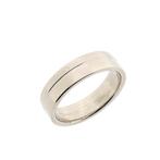 18 Krt. Witgouden (trouw)ring (trouwring, herenring), Gebruikt, Overige kleuren, 19 tot 20, Heer