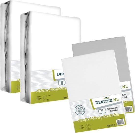 Textielpakket Frans bed - 2 moltons en 2 hoeslakens - rechts, Huis en Inrichting, Slaapkamer | Beddengoed, Hoeslaken of Sloop