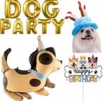 Dog party set met ballonnen, verjaardagshoed en taarttopper, Verzenden, Nieuw