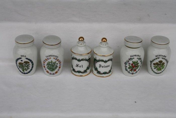 20 Franklin Mint kruidenpotjes - Kruidenrek - Benodigheden, Antiek en Kunst, Antiek | Meubels | Tafels