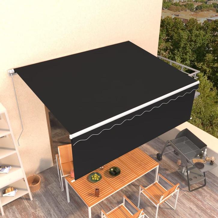 vidaXL Luifel handmatig uittrekbaar met rolgordijn 4,5x3 m, Tuin en Terras, Zonneschermen, Nieuw, Verzenden