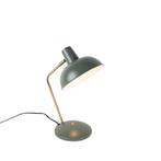 Retro tafellamp groen met brons - Milou, Huis en Inrichting, Lampen | Tafellampen, Nieuw, Overige materialen, Modern, Minder dan 50 cm