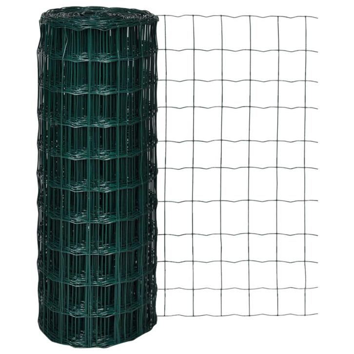 vidaXL Euro hek 10x1,0 m staal groen, Tuin en Terras, Schuttingen, Nieuw, IJzer, 1 tot 2 meter, Verzenden
