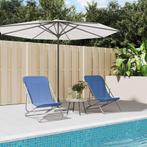 vidaXL Strandstoelen 2 st textileen en gepoedercoat staal, Tuin en Terras, Ligbedden, Verzenden, Nieuw
