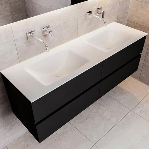 Badkamermeubel Solid Surface BWS Oslo 150x45 cm Mat Zwart, Doe-het-zelf en Verbouw, Sanitair, Bad, Nieuw, Ophalen of Verzenden
