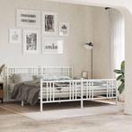 vidaXL Bedframe met hoofd- en voeteneinde metaal wit 180x200, Eenpersoons, Verzenden, Wit, Nieuw