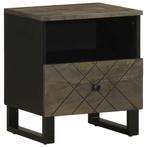 vidaXL Nachtkastje 40x33x46 cm massief mangohout zwart, Huis en Inrichting, Slaapkamer | Nachtkastjes, Verzenden, Nieuw, Hout