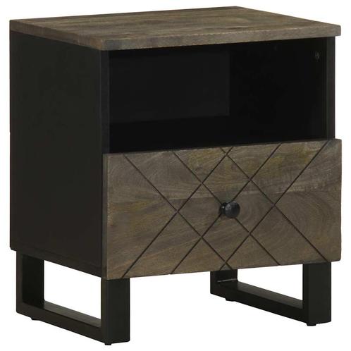 vidaXL Nachtkastje 40x33x46 cm massief mangohout zwart, Huis en Inrichting, Slaapkamer | Nachtkastjes, Nieuw, Hout, Verzenden