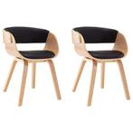 Houten Eetkamerstoelen Set (2) - Stijlvol & Goedkoop - Re..., Huis en Inrichting, Stoelen, Twee, Zwart, Nieuw, Ophalen of Verzenden