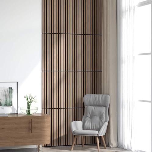 vidaXL Akoestische wandpanelen 8 st latten 60,5x60 cm, Doe-het-zelf en Verbouw, Platen en Panelen, Nieuw, Verzenden