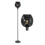 Highlight vloerlamp incl. 22cm kap rookglas Zwart E27 148 cm, Huis en Inrichting, Lampen | Vloerlampen, Ophalen of Verzenden, Nieuw
