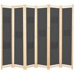 vidaXL Kamerscherm met 6 panelen 240x170x4 cm stof grijs, Huis en Inrichting, Woonaccessoires | Kamerschermen, Verzenden, Nieuw