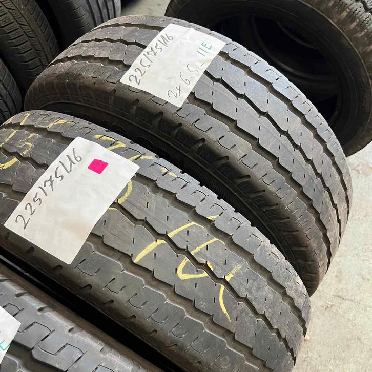 2 x Continental 225-75-16 C Zomerbanden 6,5mm, Auto-onderdelen, Banden en Velgen, 16 inch, Zomerbanden, 225 mm, Bestelwagen, Gebruikt