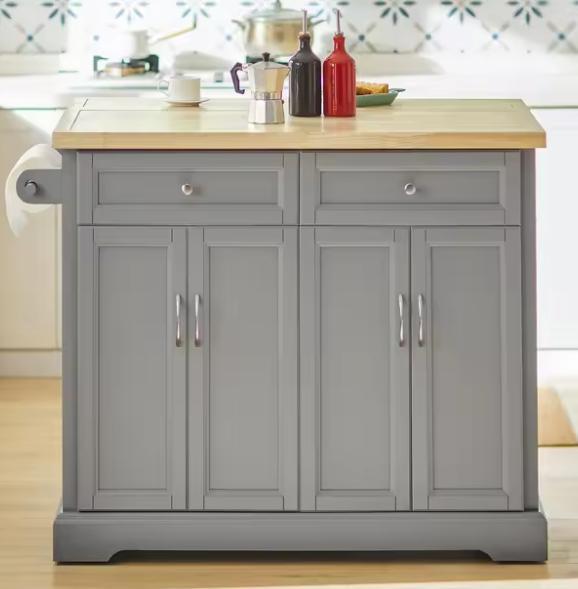 Keukeneiland met Uitschuifblad en Kastopslag – 115 cm, Huis en Inrichting, Keuken | Keukenelementen, Nieuw, Verzenden