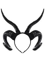 Haarband Hoorns Gewei Zwart Kunststof Diadeem Maleficent Dui, Nieuw, Carnaval, Ophalen of Verzenden, Accessoires