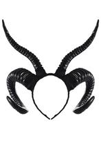 Haarband Hoorns Gewei Zwart Kunststof Diadeem Maleficent Dui, Ophalen of Verzenden, Nieuw, Carnaval, Accessoires