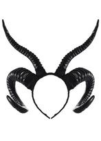 Haarband Hoorns Gewei Zwart Kunststof Diadeem Maleficent Dui, Nieuw, Carnaval, Ophalen of Verzenden, Accessoires