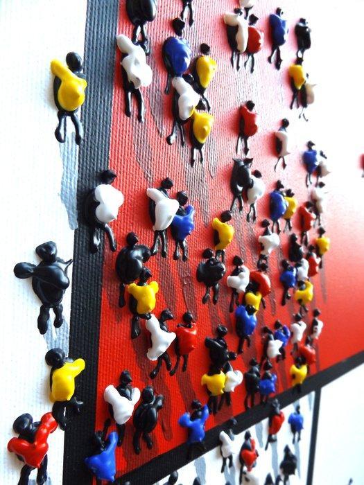 Alicja Ressa Alre - Crowd 3D no.015, Antiek en Kunst, Kunst | Schilderijen | Modern