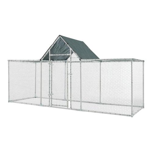 [pro.tec] Stalen kippenren Arguin buitenverblijf 3x1x1-1,5 m, Dieren en Toebehoren, Pluimvee | Toebehoren, Verzenden