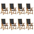 vidaXL Tuinstoelen inklapbaar 8 st massief acaciahout en, Tuin en Terras, Tuinstoelen, Verzenden, Nieuw, Hout