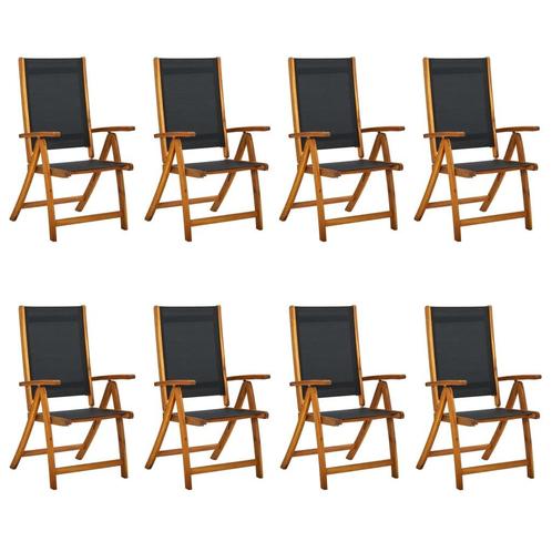vidaXL Tuinstoelen inklapbaar 8 st massief acaciahout en, Tuin en Terras, Tuinstoelen, Nieuw, Hout, Verzenden