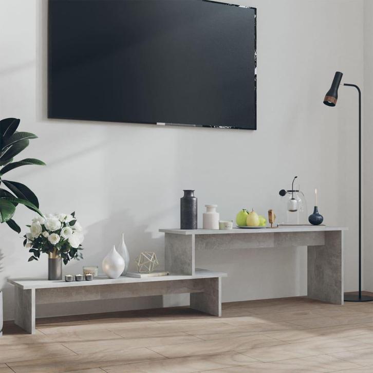 vidaXL Tv-meubel 180x30x43 cm bewerkt hout betongrijs, Huis en Inrichting, Kasten | Televisiemeubels, 25 tot 50 cm, Nieuw, Overige houtsoorten