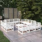 vidaXL 13-delige Loungeset massief grenenhout wit, Tuin en Terras, Tuinsets en Loungesets, Verzenden, Nieuw, Loungeset