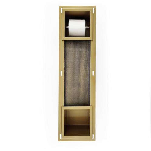 Inbouw Toiletrolhouder AQS met Reserve Rolhouder RVS Goud, Doe-het-zelf en Verbouw, Sanitair, Ophalen of Verzenden