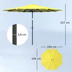 TRUUSK Parasol Ø300 cm - Handzwengel - Patroon - Achthoekige, Tuin en Terras, Verzenden, Nieuw