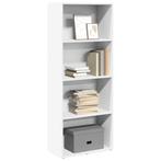 vidaXL Boekenkast 60x30x152 cm bewerkt hout wit, Huis en Inrichting, Kasten | Boekenkasten, Minder dan 50 cm, Verzenden, Nieuw