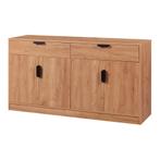 Commode Varkaus 75x140x40 cm mdf eikenkleurig [en.casa], Verzenden, Nieuw