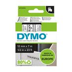 Dymo 45010 (S0720500) Tape Zwart op transparant (12 mm) (Nie, Verzenden, Nieuw