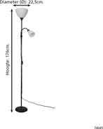 EGLO Montanini-E Vloerlamp - Leeslamp - E27 - E14 - 176 cm, Huis en Inrichting, Verzenden, Nieuw