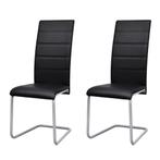 vidaXL Eetkamerstoelen 2 st kunstleer zwart, Verzenden, Nieuw, Zwart