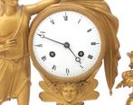 Bronzen vuurvergulde schouwpendule, ca. 1820-1830, Gebruikt